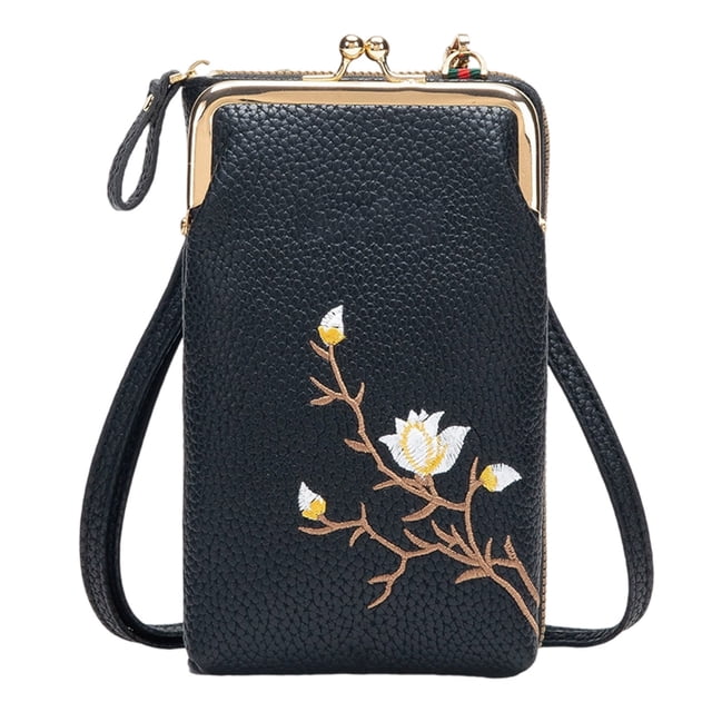 Tyidzon Women Sling -Body Wallet With Mobile Cell Phone Small Crossbody Purses For Women
