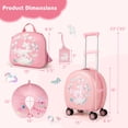 thumbnail image 3 of Gymax 4-Piece Kid's Luggage Set w/ 14'' Carry-on Hardside Spinner Toddler Luggage Pink, 3 of 10