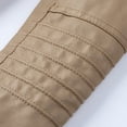 thumbnail image 4 of IMENGL Veste Zippée à Col Montant Ajustée en Cuir PU style Moto, Jaune G, Taille M-4TG, 4 of 6