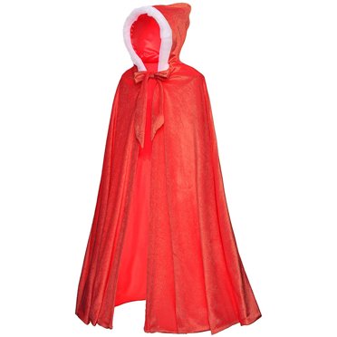 Kids Hooded Cape Velvet Cloak Girls Party Halloween Princess Costume Dress Up