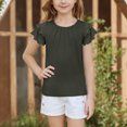 thumbnail image 4 of RXIRUCGD 2025 Vêtements d'Été pour Enfants Nouveaux T-Shirts d'Été pour Enfants Manches Raglan Manches Courtes T-Shirt Graphique Col Rond T-Shirt Filles Haut Décontracté, 4 of 5