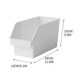thumbnail image 3 of Plastic Book Bin Magazine Holder, Vertical Standing Container Box for Office Dorm Notebook File, Organizer Caddy, 3 of 6