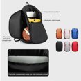 thumbnail image 3 of Large Capacity Basketball Backpack with Laptop Compartment, Water Resistant Wet Dry Segregation Lightweight Sports Backpack for Exercise Supplies, Ball Compartment, 3 of 7