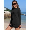 thumbnail image 4 of Charmo Women's Hooded UPF 50+ Rash Guard Long Sleeve UV Protection Zipper Swimwear Shirts with Pockets, 4 of 7