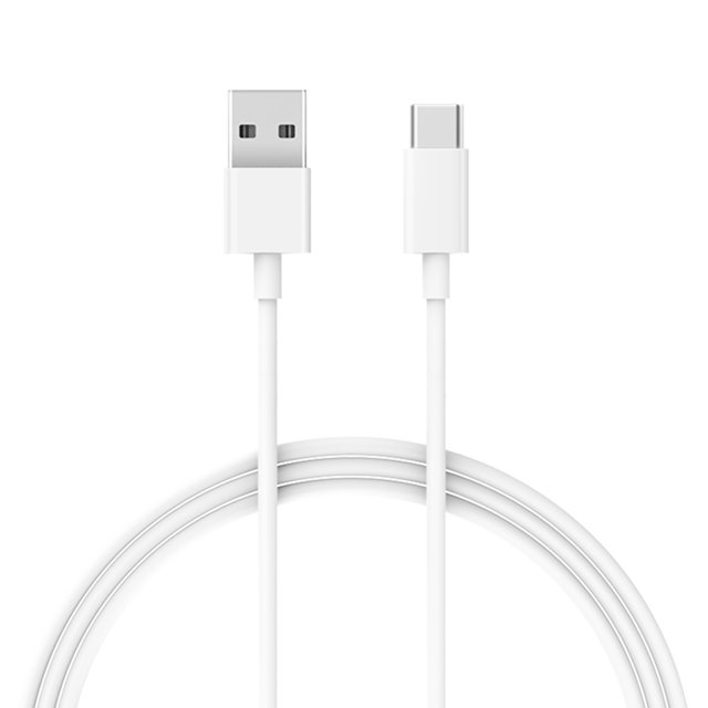 Mistaha USB Type C Cable 6A Super Fast Charging Data Cable made of durable TPE material, featuring a USB-A to USB-C interface. The white cable supports up to 6A fast charging, 480Mbps data transfer speed, and is compatible with Type-C devices including Xiaomi, Samsung, and Huawei. The reversible Type-C plug ensures easy connection.