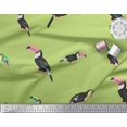 thumbnail image 2 of Soimoi Green Silk Fabric Toucan Bird Decor Fabric Printed Yard 44 Inch Wide, 2 of 3