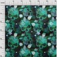 thumbnail image 3 of oneOone Viscose Chiffon Dark Green Fabric Skull Craft Projects Decor Fabric Printed By The Yard 42 Inch Wide, 3 of 5
