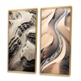 thumbnail image 3 of Designart "Desert Oasis Rivers among Eternal Dunes I" Desert Framed Wall Art Set Of 2 - Global White Framed Canvas Set For Living Room Decor, 3 of 6