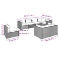 thumbnail image 4 of vidaXL 8 Piece Garden Lounge Set with Cushions Poly Rattan Brown, 4 of 5