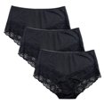 thumbnail image 2 of Fem Intimates Culotte Couvrante en Micro Nylon avec Garniture en Dentelle - Lot de 3, 2 of 4