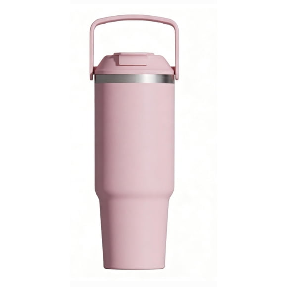 Mainstays 30 oz Stainless Steel Tumbler, Pink, SS304 Inner & SS201 Outer, PP Silicone