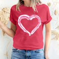thumbnail image 1 of Pisexur T-shirt de la Saint-Valentin Haut T-shirt de la Saint-Valentin pour Femme Amour Imprimé T-shirt à Manches Courtes Haut à Manches Courtes Col Rond Haut/chemise, 1 of 5