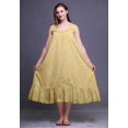 thumbnail image 4 of Bimba Orange Pâle2 Étoile Blanc Mi-Mollet Vêtement de Nuit Femme Coton Imprimé Sans Manches Robe de Nuit Maxi Taille X-Grand, 4 of 6