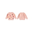 thumbnail image 2 of FOCUSNORM Chandail pour Bébé Fille à Manches Longues, Col Rond, Fleur, Tricot Chaud d'Hiver, Chandail, Vêtements pour Nourrisson, 2 of 9