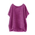 thumbnail image 1 of Hot Sale!!Women's Summer Short Sleeve Solid Casual Loose Linen Top, 1 of 3