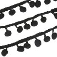 thumbnail image 1 of maskred 5 Yards Pom Ball Lace Unique Style With Vibrant Trim Easy To DIY Crafts Black, 1 of 6