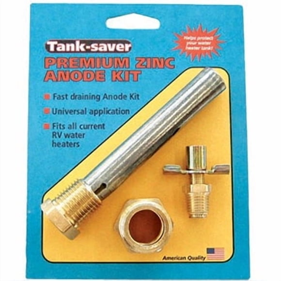 Western Leisure Tige d'Anode pour Chauffe-Eau TSA-200 Économiseur de Réservoir; à Utiliser avec les Chauffe-Eau Atwood/Suburban; 1/2 Pouce-14 NPT; Corps en Zinc/raccords en Laiton; avec Robinet de Vidange; Simple