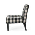 thumbnail image 2 of Chaise d’accent de Ferme Rembourrée Traditionnelle Kassi, Damier noir, 2 of 6