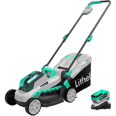 Litheli Tondeuse à Gazon Sans Fil 20V 13 Pouces avec Moteur Sans Balais + Batterie 4,0ah et Chargeur
