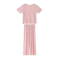 thumbnail image 5 of Hiiyo Infant Girls Pajamas Soft Ribbed Short Sleeve T-Shirt Pants Loungewear, Sizes 1-15, 5 of 5