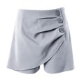 thumbnail image 4 of Timegard Shorts for Women High Waist Ruched Button Comfy Solid Color Casual Shorts Summer Fashion, 4 of 4