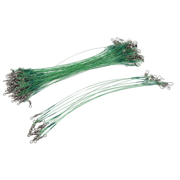 Fil de Pêche à Enfiler, Fil de Pêche en Acier 100 Pcs Émerillons à Pression Anti-Corrosion Protecteur pour Eau Salée 15cm / 5.9 Po,20cm / 7.9 Po,25cm / 9.8 Po,30cm / 11.8 Po