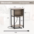 thumbnail image 3 of Costway 2 PCS Nightstand 3-Tier End Table with Charging Station USB Ports & Power Outlets Grey & Black, 3 of 9