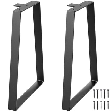 KFFKFF 16-inch Trapezoid Metal Table Legs, Pair of Substitute Furniture Legs for Homemade Coffee Tables, Contemporary Desks, Benches, Nightstands, Sofas, Supports up to 400 lbs, Easy-to-Install