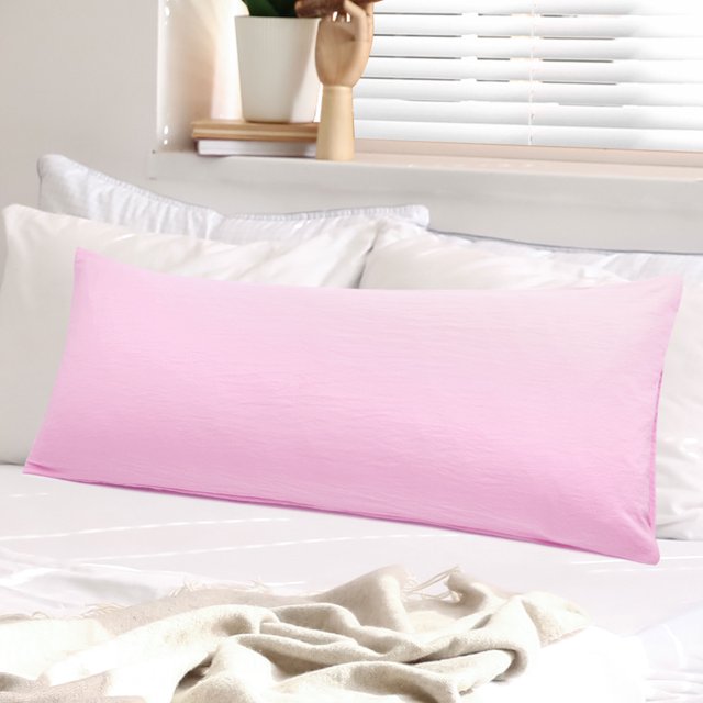 PiccoCasa Washed Microfiber Body Pillowcases Soft Envelope Light Pink 20" x 54"