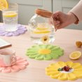 thumbnail image 2 of pitrice Placemat Heat Insulation Flower Pad Holder Kitchen Table Mat Anti-scalding Washable Reusable Drink Countertop Pink Green 1Set, 2 of 6