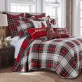 thumbnail image 4 of Levtex Home - Courtepointe Spencer Plaid - Grand Lit/reine - Tartan - Rouge, Vert, Blanc, Bleu, Or - Courtepointe (88x92 Po) - Réversible - Coton/poly, 4 of 4