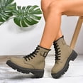 thumbnail image 4 of Styesk Bottes pour Femmes Mode Bottes Mi-Mollet pour Femmes Décontractées Bout Rond Bottes Confort Chaussures Décontractées Bottes de Travail pour Femmes, 4 of 9