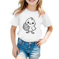 thumbnail image 1 of PMVFHDE Tenue de Pâques Fille T-Shirt Graphique de Pâques / Imprimé Lapin et Oeuf Manches Courtes Col Rond / T-Shirt de Fête en Coton Doux pour Tout-Petit / Tenue Décontractée Printemps Été Blanc,12-13 Ans, 1 of 6