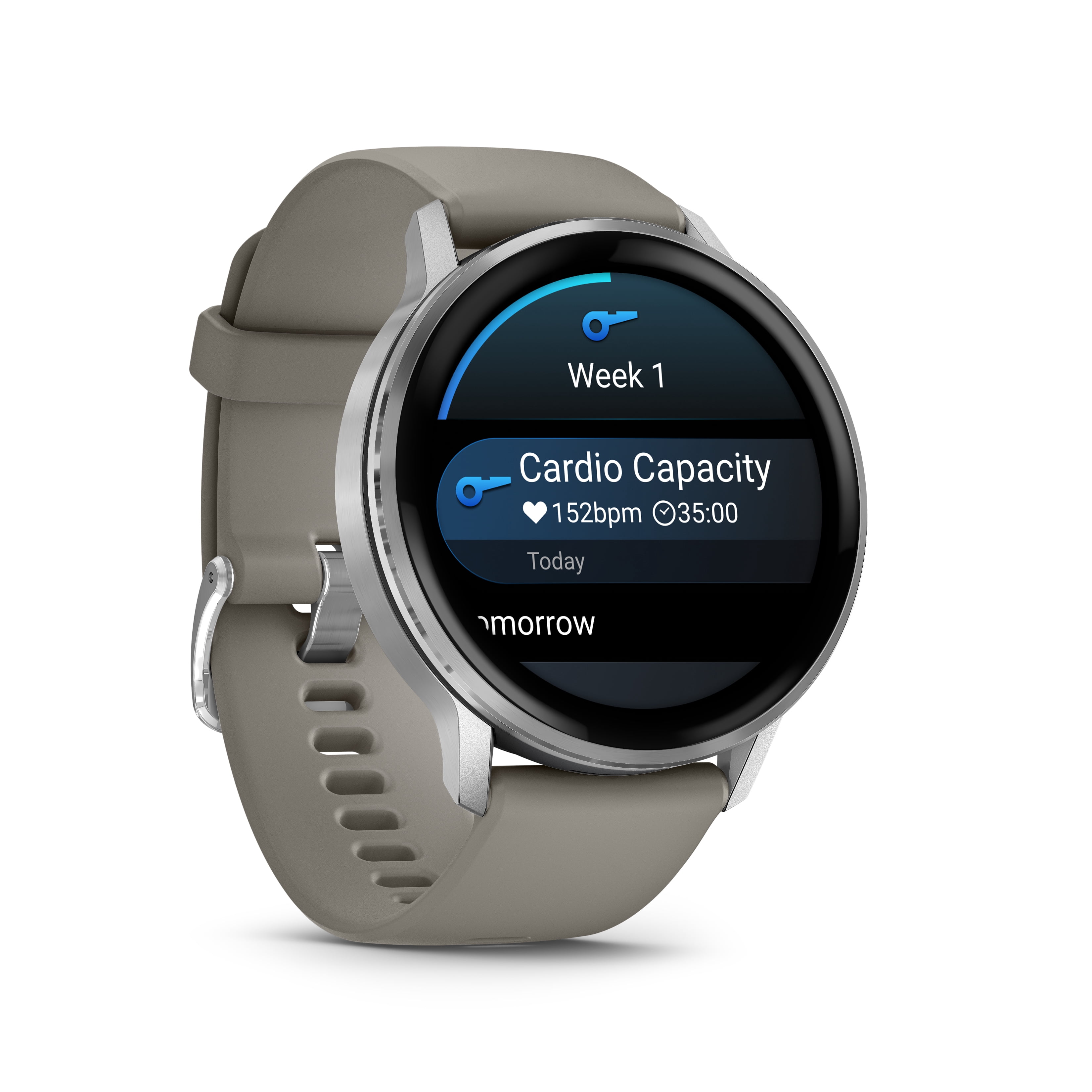 Garmin Venu 4 GPS Smartwatch - 45mm Silver with Silver Gray Silicone Band