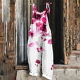 thumbnail image 2 of yoeyez Rompers for Women Summer,Ladies Print Summer Plus Size Long Jumpsuits Sleeveless Adjustable Straps Backless Overalls Jumpsuits With Pockets Pink,3XL, 2 of 6