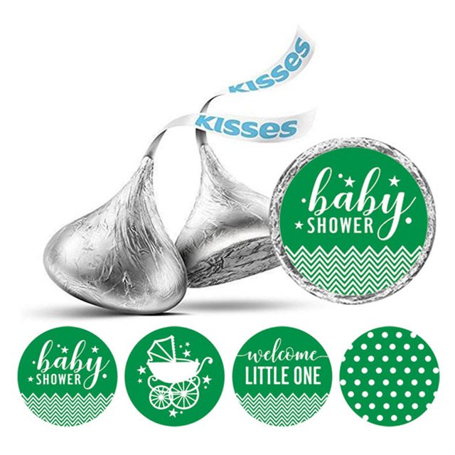 Darling Souvenir Candy 190 Pcs Baby Shower Theme Stickers DIY Chocolate Labels-Green