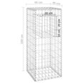 thumbnail image 4 of vidaXL Gabion Basket Posts 2 pcs 40x40x100 cm Iron, 4 of 4