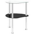 thumbnail image 3 of vidaXL 2-Tier Side Table Transparent & Black 38x38x50cm Tempered Glass, 3 of 5