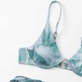 thumbnail image 3 of Birdeem Womens Solid Bikini Strap Bikini Deep V Sexy Split Swimsuit Set Three-Piece Swimming Suit, 3 of 7