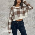 thumbnail image 2 of cfhntfmh Cropped Sweaters for Women 2024 Fall Trendy Oversized Sweaters Long Sleeve Round Neck Pullover Tops, 2 of 3