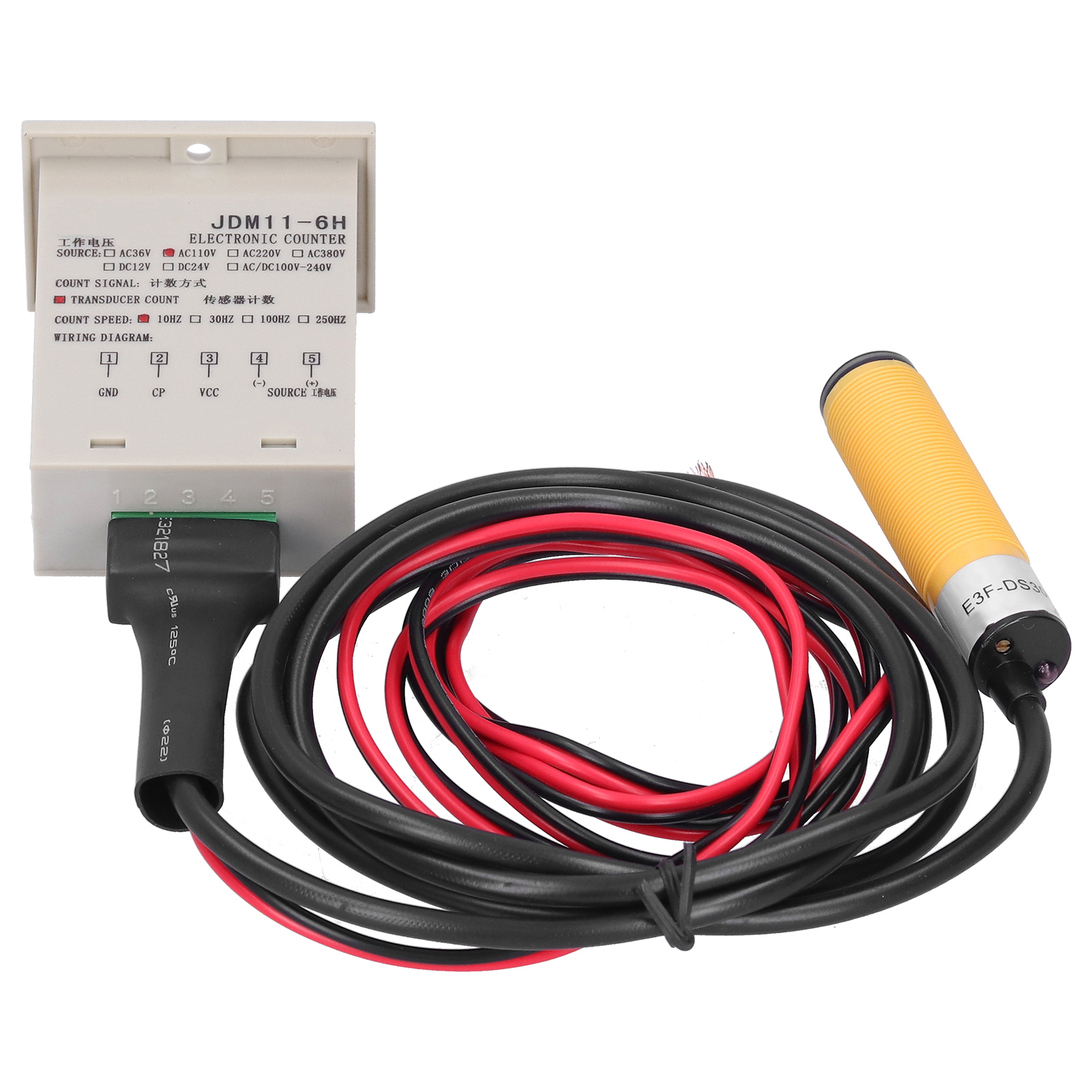 Compteur de Poinçons, Électronique JDM11-6H Compteur d'Affichage Numérique Industriel Remis à Zéro avec Mémoire de Panne de Courant pour Impression pour Textile pour Machinerie