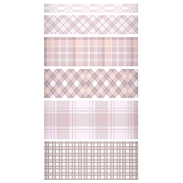 Craft Tape Plaid Pattern 6 Rolls DIY Colorful 6.56ft Masking Tape Planner Tape