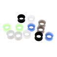 thumbnail image 3 of Milaget 12 Pcs Jauge d'Oreille Double Évasée en Silicone Solide Extensible 8mm, 3 of 9