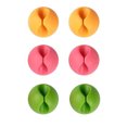 thumbnail image 1 of Miangastore 6Pcs/lot Cable Clips Cable Wire Organizer Cable Cord Holder Management System Wire Earphone Winder (Red, Green and Yellow), 1 of 8
