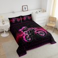 thumbnail image 4 of Erosebridal Cool Motorcycle Bedding King Comforter Set, Modern Stripes Down Comforter, Extreme Sports Decor, Reversible 3pcs, 4 of 8