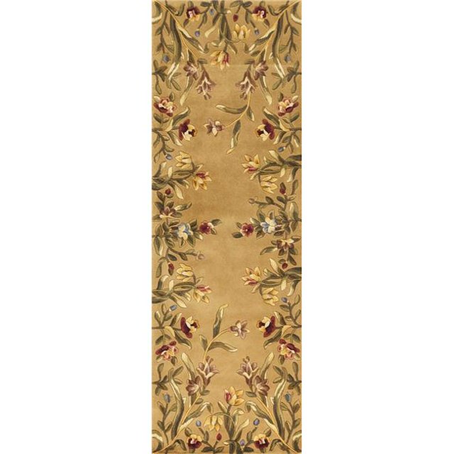 HomeRoots 352768 2 ft. 6 in. x 8 ft. Runner Wool Gold Area Rug
