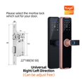 thumbnail image 2 of Door Lock, Tuya Smart Door Lock Digital Electronic Lock With Smart Card/password/key Unlock/USB Emerncy Charging ,Easy to Install, 2 of 7