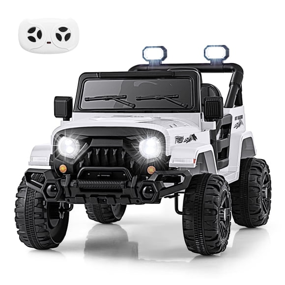 OLAKIDS Camion à Chevaucher, Véhicule Électrique 12 V à Pile pour Enfants avec Télécommande, Bluetooth, Affichage de l'Alimentation, Lumières DEL, Lecteur de Musique, Jouet à Chevaucher pour Garçons et Filles de 3+
