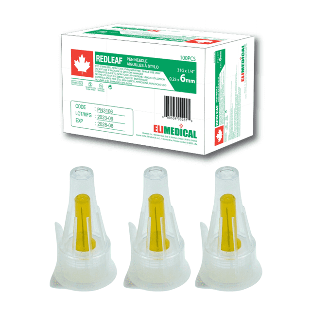 REDLEAF Diabetic Pen Needle 31G x 6mm 100 count PN3106