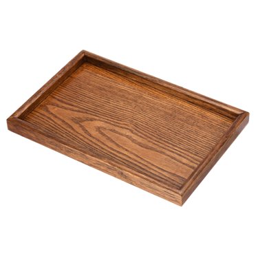 Unique Bargains Plateau de Service Rectangulaire en Bois 12x8' Plat Décoratif pour Cuisine Maison Bougie, Brun